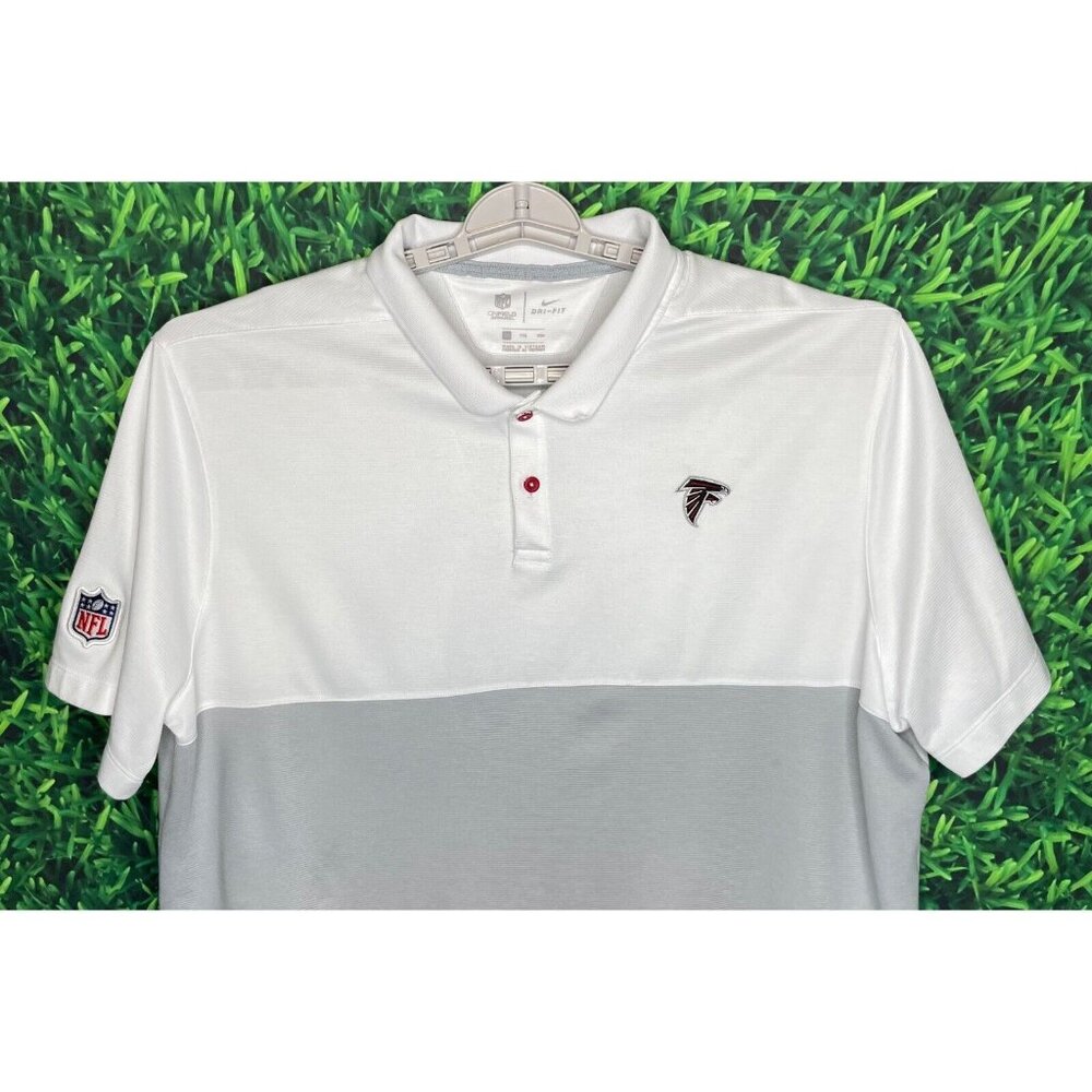 Atlanta Falcons ATL NFL Mens XXL Colorblock Nike Dri-Fit Short Sleeve Polo Shirt